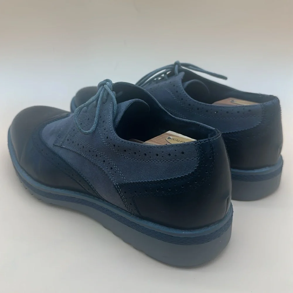 Alpine Swiss ALEC Mens Ripple Sole Wingtip Shoes Leather Lining & Insole - US 12
